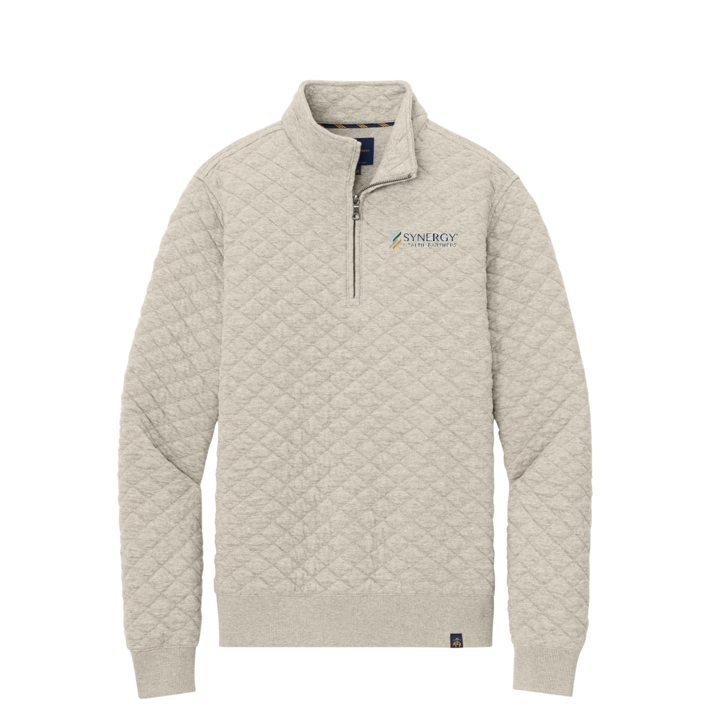 Brooks Brothers Diamond Quilt 1/4-Zip — Oatmeal Heather