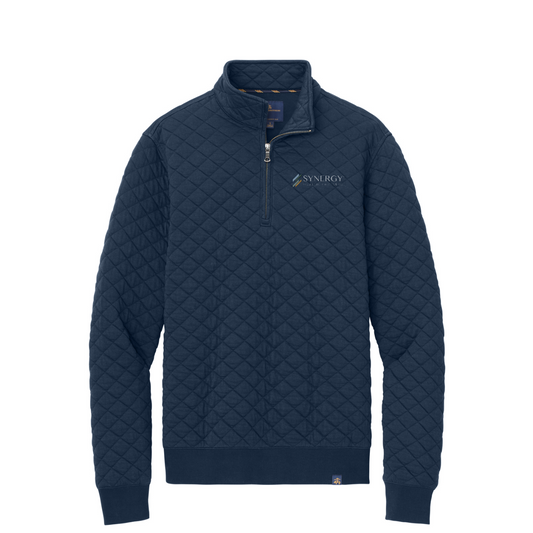 Brooks Brothers Diamond Quilt 1/4-Zip — Navy Blazer