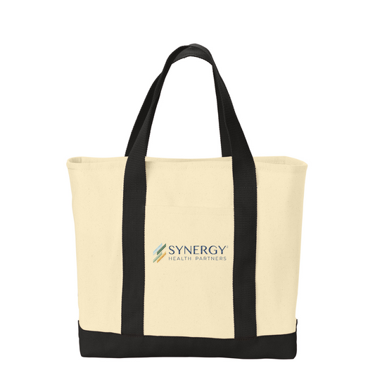 Port Authority - Ideal Twill Two-Tone Shopping Tote — Natural/ Black