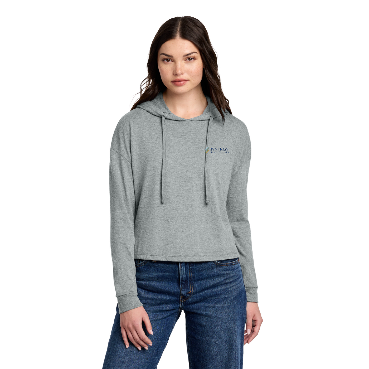 District Women's Perfect Tri Midi Long Sleeve Hoodie — model