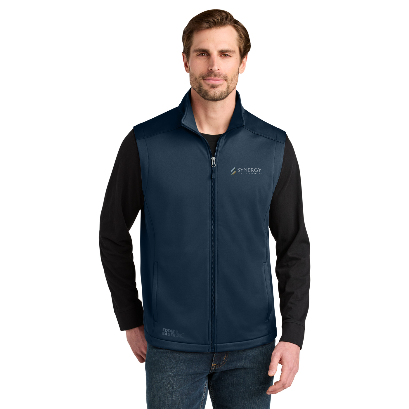 Eddie Bauer Smooth Mid Layer Fleece Vest — model
