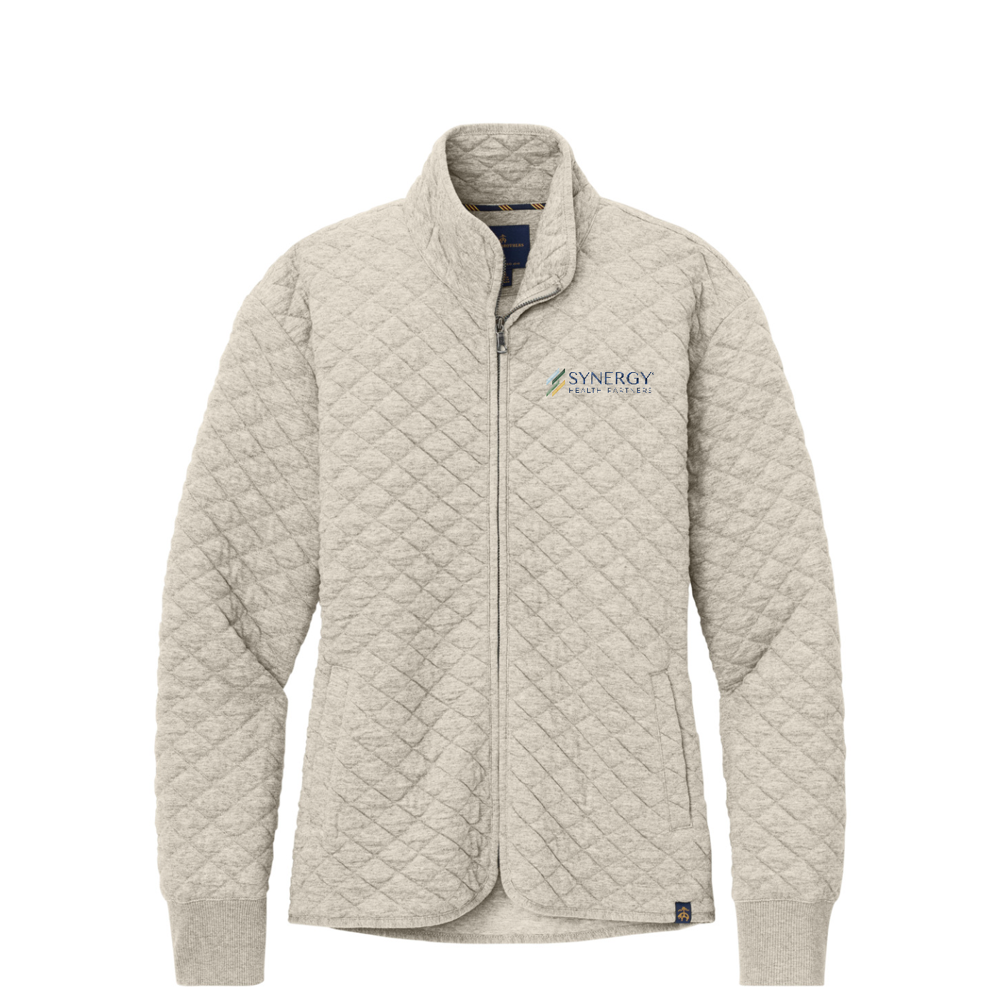 Brooks Brothers Women's Diamond Quilt Full-Zip — Oatmeal Heather