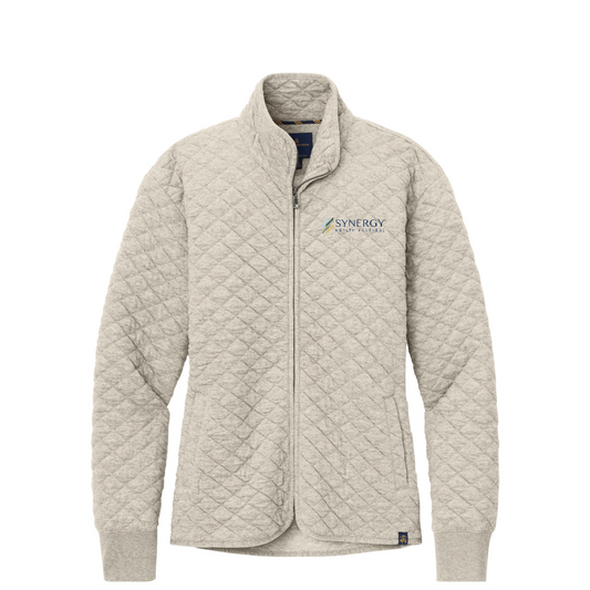 Brooks Brothers Women's Diamond Quilt Full-Zip — Oatmeal Heather