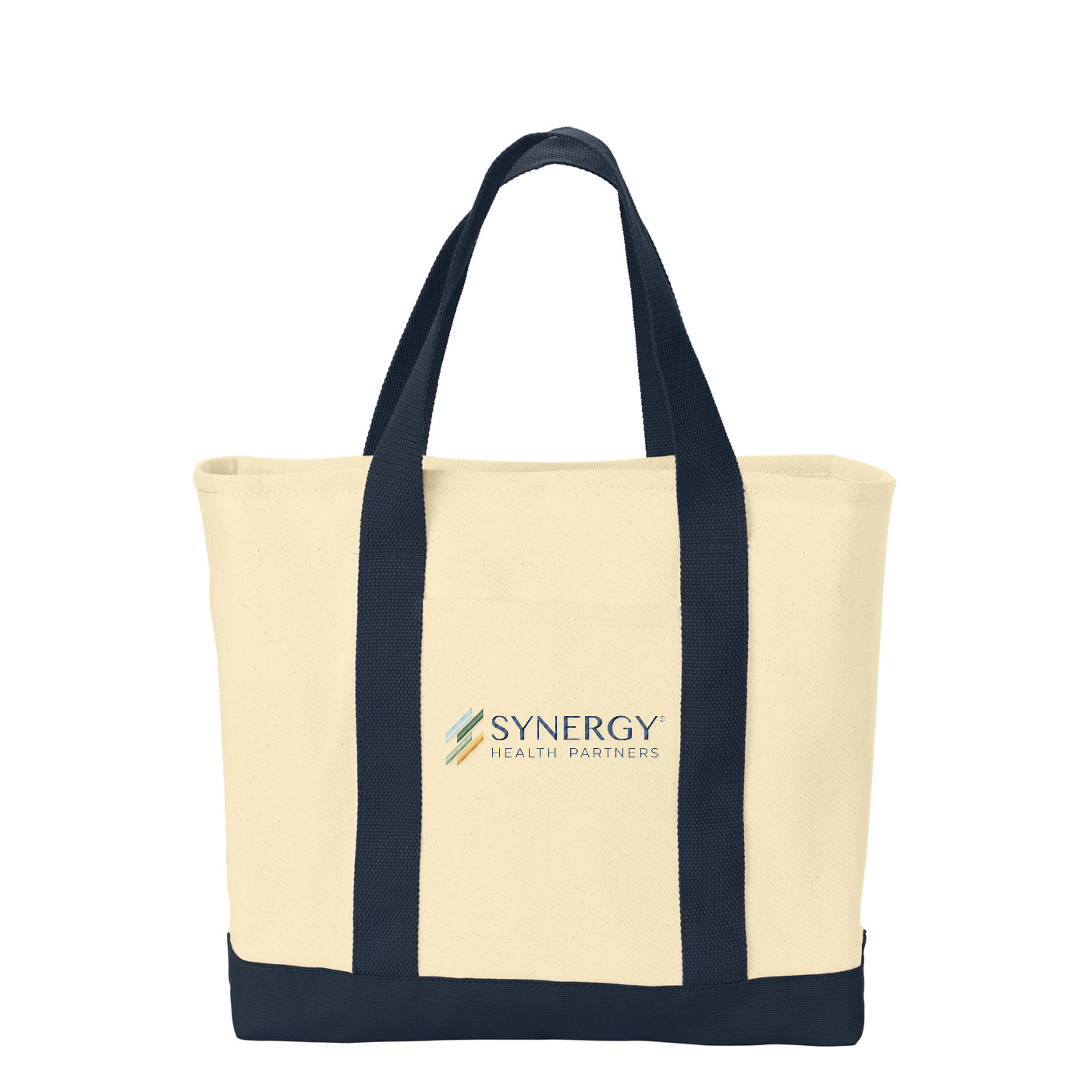 Port Authority - Ideal Twill Two-Tone Shopping Tote — Natural/ Navy